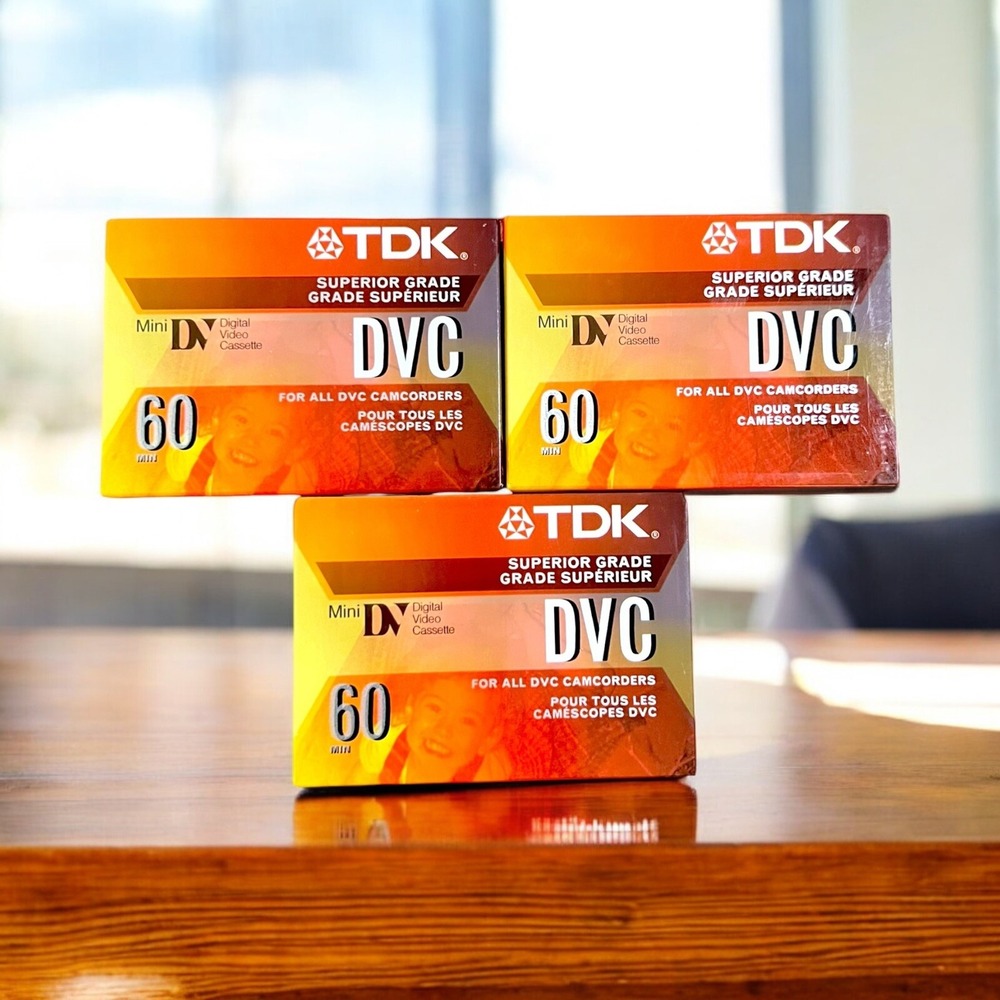 3 TDK DVM-60ME 60 Minute Mini DV Video Cassette NEW FACTORY SEALED